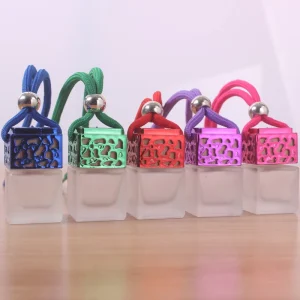 6ml Matte Transparent Square Glass Perfume Bottle with Wood Cover