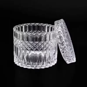 6oz Clear Glass Candle Holders and Jars with Lid