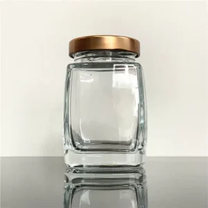 6oz Heavy Square Glass Candle and Canning Jar with Gold Lid for Yogurt, Spices, Powder, and Liquid