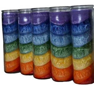 7-Day Religious Rainbow Spell Candle in Glass