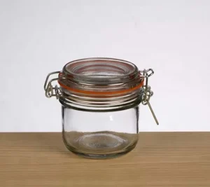 7 oz 200 ml Round Airtight Glass Storage Jar with Clip-Top Lid