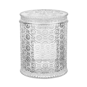 700Ml Glass Jar With Lid 23oz Glass Storage Containers Retro Embossed Design Jars Canisters With Lid Food Storage Jars