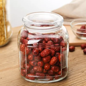 700ml 1000ml 2000ml Clear Glass Storage Jars with Sealed Glass Lids for Snacks, Eco-Friendly Recyclable Customizable