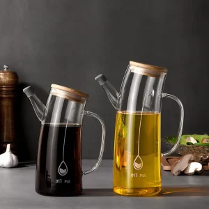 700ml 1000ml Bent-Shaped Glass Olive Oil Bottle for Liquid Seasoning