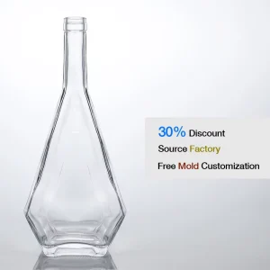 700ml 750ml Creative-Shape Super Flint Glass XO Brandy Bottle for Cognac, Vodka, and Tequila with Cork