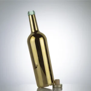 700ml 750ml Polished Gold Chrome Glass Liquor Bottle