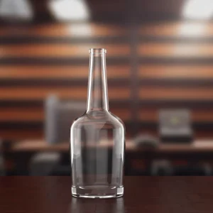 700ml or 750ml Clear Flint Glass Bottle for Whiskey Vodka Brandy Gin and Spirits with Cork and Custom Embossed Label