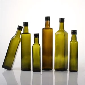 750ml 1L Empty Square Marasca Glass Olive Oil Bottles with Plastic or Aluminum Caps