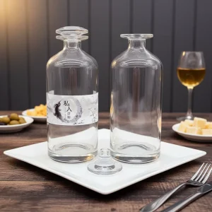 750ml 500ml Round Glass Vodka Liquor Bottles for Spirit Rum Gin Tequila Whiskey Wide Mouth boston Bottle With Cork