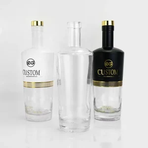 750ml Black Glass Liquor Bottle Ice Wine Empty Glass Juice Wine Container With Cork for Beverage Packaging
