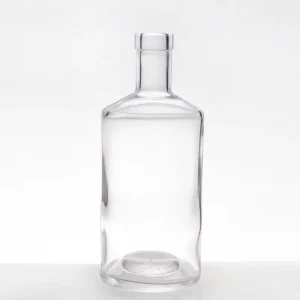 750ml Brandy Whiskey Rum Glass Bottle with Antique Neck Finish, Screw Top, and Special Shape