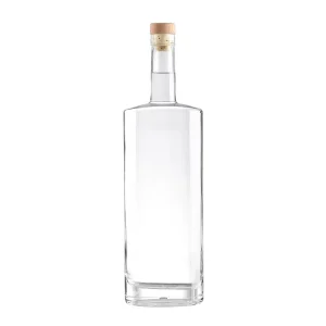 750ml Clear Glass Vodka Liquor Wine Bottle with Screw Cap or Cork
