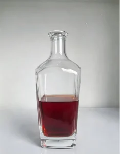750ml Clear Square Glass Whisky Bottle with Thick Flint Base Reusable Empty Container