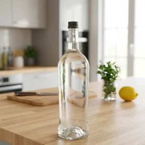 750ml Crystal Glass Wine Bottle Screw Cap Flat Shape Custom Color
