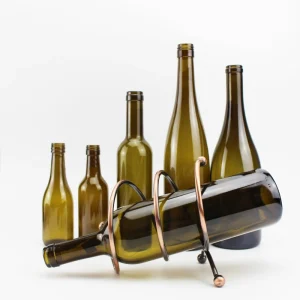 750ml Dark Green or Brown Long-Neck Frosted Glass Wine Bottle