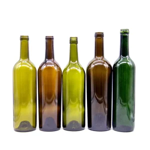 750ml Flint Glass Bordeaux Red Wine Bottle with Cork