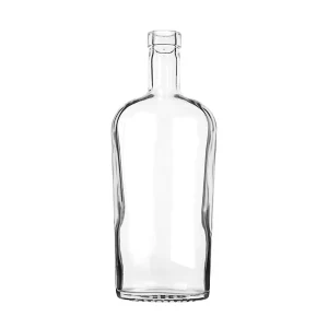 750ml Flint Glass Eco Base Philadelphia Flask, Oval Bar Top, 21.5mm Neck Diameter