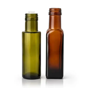 750ml Square Clear Glass Olive Oil Bottle with Aluminum Twist Cap