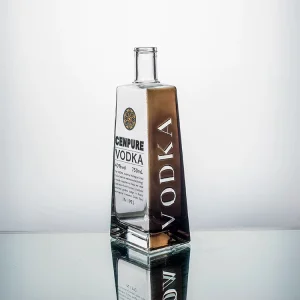 750ml Thick-Bottom Transparent Custom Logo Vodka Liquor Glass Bottle