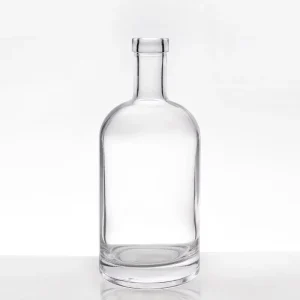 750ml Transparent Liqueur Wine Glass Bottle with Flint Glass, Golden Cap, Thick Bottom