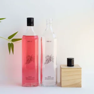 750ml Transparent Square Glass Bottle with Lid for Liquor Wine Whisky Vodka Tequila and Olive Oil