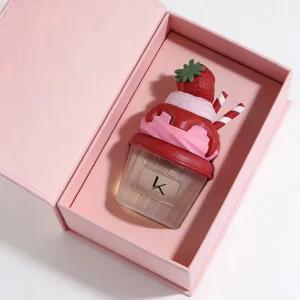 75ml Empty Ice Cream-Shape Glass Perfume Bottle with Pump Sprayer and Silicone Cap