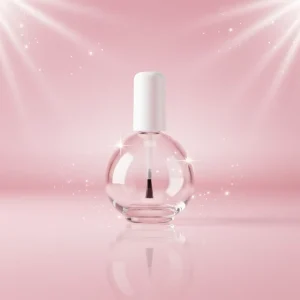 75ml Spherical Transparent Glass Nail Oil Bottle with Hair Brush