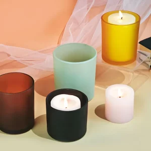 7oz 10oz 14oz Frosted Empty Glass Candle Jars Holder With Frosted Glass Candle Jars