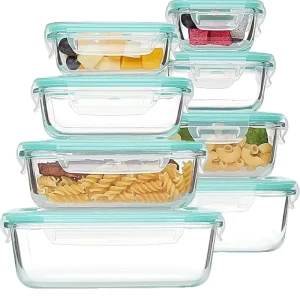 8-Piece High-Borosilicate Glass Food Storage Container Set With Lids