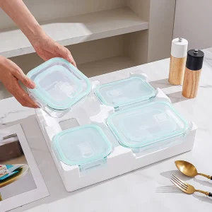 8-Piece High Borosilicate Glass Food Storage Container Set with Lids