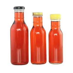 8 oz 12 oz 16 oz Empty Spice Chili Sauce Glass Bottles Ring Neck Glass Bottle with Screw Cap