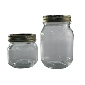 8 oz 16 oz 32 oz Clear Wide Mouth Glass Mason Jar with Lids for Canning and Food Storage