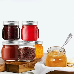 8 oz Mason Jars with Lids and Bands Wide Mouth Canning Jars Honey Jars Ideal for Food Storage