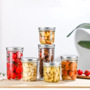8 oz and 16 oz Wide-Mouth Glass Mason Jars with Airtight Lids for Honey, Jam, Hot Sauce, and Canning