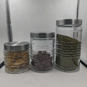 800ML 1100ML 1700ML Glass Storage Jars Clear Glass Jars With Metal Lid for Food Storage Canning Snacks