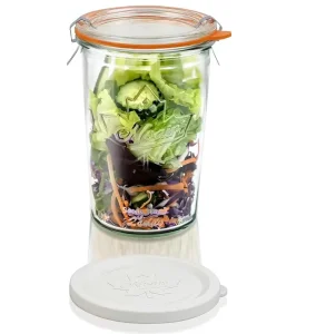800ML Freshmage Canning Jars 27 oz with Glass Sealing Lid Plastic Lid Wide Mouth Airtight Glass Storage Containers