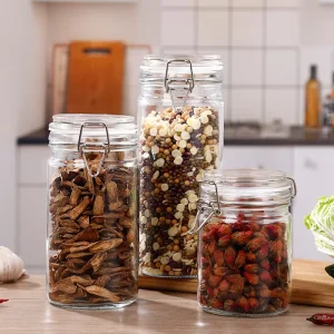 800ml 1200ml 1650ml 2100ml Empty Round Airtight Pickle Jam Food Storage Glass Jar