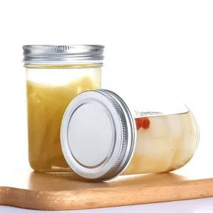 80ML 100ML 200ML 500ML Empty Glass Storage Jar Clear Mason Jar with Aluminum Screw Lid