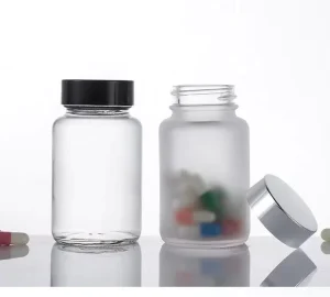 80ml 100ml 120ml 150ml Wide Mouth Pharmaceutical Amber Glass Bottles for Tablet and Pill with Aluminum Childproof Screw Cap