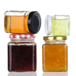 80ml 100ml 200ml 280ml Square Glass Food Storage Jar With Lid For Honey and Jam