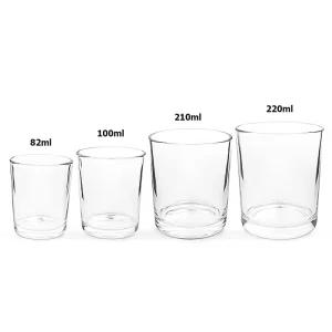 80ml 100ml 210ml 220ml Luxury Round Empty Glass Scented Candle Jars and Packaging With Easy Open Lid