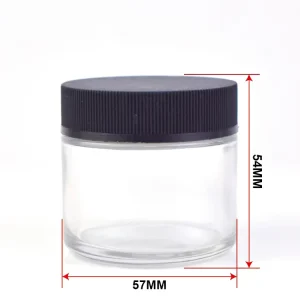 8Oz 500ml 50ml 2Oz Frost Glass Jars with Child Resistant Lid Screen Printing Custom Logo Packaging