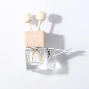 8ml 10ml Square Clear Frosted Car Hanging Perfume Bottle with Custom Cap