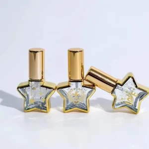 8ml Star-Shaped Glass Perfume Spray Bottle with Gold Aluminium Sprayer