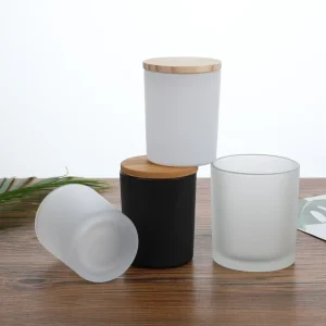 8oz 10oz 12oz Frosted Glass Candle Jars with Matching Lids