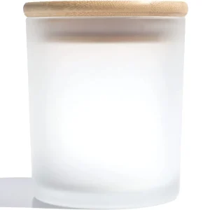 8oz 10oz Frosted Empty Glass Candle Jar with Bamboo Wooden Lid, 210ml 310ml