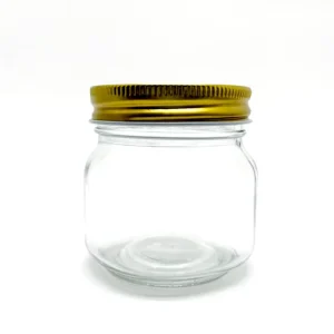 8oz 16 oz Glass Tall Mason Canning Jars With Gold Metal Lid