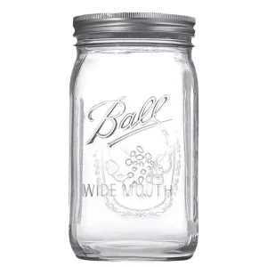 8oz 16oz 25oz 32oz Customized Logo Clear Wide Mouth Glass Mason Jars with Lid Silk Screen Printed