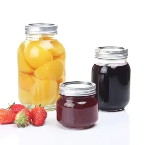 8oz 16oz 32oz Clear Jelly Jar Canning Food Storage Glass Mason Jars with Lids