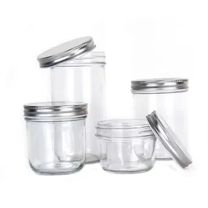 8oz 16oz 32oz Wide Mouth Airtight Glass Mason Jar with Lid for Food Storage and Canning